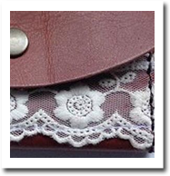 革とレースの甘辛　名刺入れ